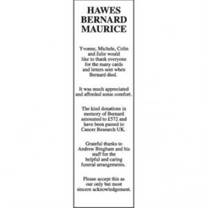 BERNARD MAURICE HAWES