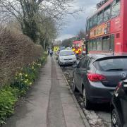 Emergency services at the scene of an incident in Melford Road