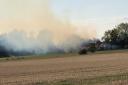 About 750 tonnes of straw were set on fire in Great Waldingfield, near Sudbury