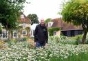 Paul Davis at one of the gardens he looks after in Polstead, Mr Davis will be heading to film at the Chelsea Flower show later this month - it is the first time the show will ever have taken place in September