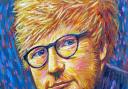 Allan Williams' portrait of Ed Sheeran, which is being auctioned for Home-Start in Suffolk