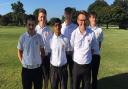 The Suffolk six who finished in fifth place in the England Golf boys inter-county qualifier at Orsett. From left: Jack Butcher, Conal Downing, Habebul  Islam, George Fricker, Alfie Halil and Taylor Crisp. Photograph: CONTRIBUTED