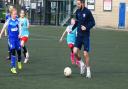 Ipswich Town player Cole Skuse taking part during an SSE Wildcats session at Portman Road. Picture: SUFFOLK FA