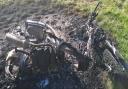 A burnt out moped was discovered on Friars Meadow in Sudbury
