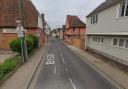 High Street in Bures is closed