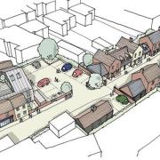 Illustrative design of what the site of the former Chambers bus station in Bures St Mary could look like.