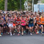 The start of the Ipswich Twilight 10k race at Constantine Road.