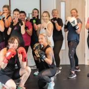 A women's boxing class at StudioFlex in Ipswich