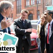 Rishi Sunak meeting business owners on a visit to Ipswich earlier this month.