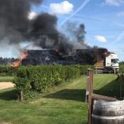 Firefighters were called to a hale bale fire on the back of a lorry in Baythorne End