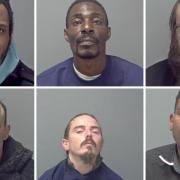 Aaron warren, Kwasi Jabocs, Bobby Jeffs, Antonio Abrantes De Encarnacao, Terrance Nicholls and Barrington Aitkens are among those jailed in Suffolk in April