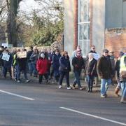 People from Long Melford on the Save Our Skylark Fields march