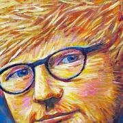 Allan Williams' portrait of Ed Sheeran, which is being auctioned for Home-Start in Suffolk