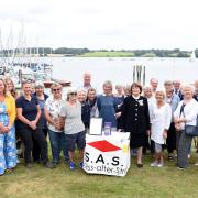 Lord-Lieutenant Lady Clare awarded Suffolk After Stroke volunteers with an award from The Queen at the Royal Harwich Yacht Club in Woolverstone, near Ipswich.