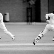 Russell Catley, left, batting for Suffolk at Ipswich School. Photo: CONTRIBUTED