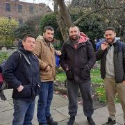 These men spent four nights and five days living rough on the streets of Ipswich From left: Nathan Denniston, Daniel Somers, Carl Chatfield, Liam Rutter Picture: SEOMERS