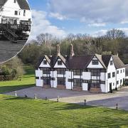 The famous Ballingdon Hall in Sudbury has gone on the market for �1.9 million, after it was moved half a mile up a hill more than 48 years ago (inset photo). Picture: JOHN ROSS/NICHOLAS PERCIVAL