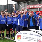 Thurston Community College, who won the Boys U18 Cup at the Suffolk FA Finals. Photograph: SUFFOLK FA