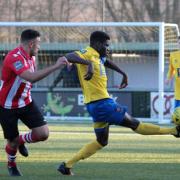 Mekhi McKenzie won the penalty from which Joe Whight won the game for AFC Sudbury against AFC Hornchurch. Picture: AFC SUDBURY