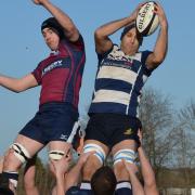 Chelmsford win a line-out in their defeat against Sudbury. Picture: CHELMSFORD RUGBY CLUB
