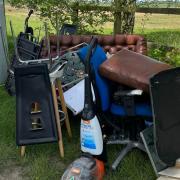 A number of items were left dumped by the side of the road