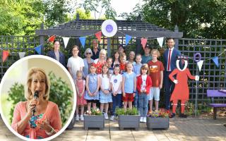 Former BBC royal correspondent, Jennie Bond (inset) has sent a message to the pupils at Acton Primary School near Sudbury, praising them for their superbloom