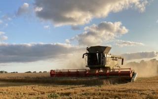 Phil Alcoe was on a 10 mile bike ride when he captured this photograph of the harvest underway near Monks Eleigh in Suffolk